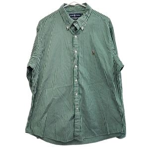 Ralph Lauren Green Striped Dress Shirt
